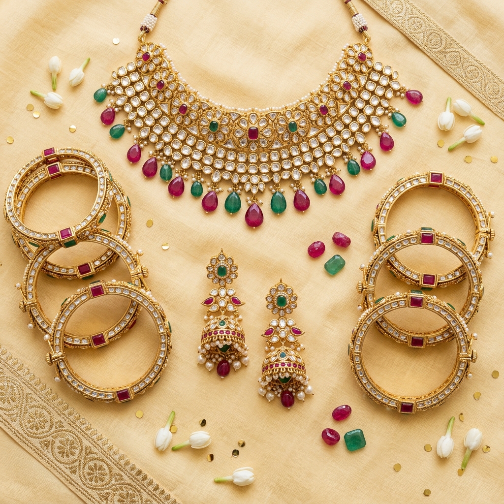 Floral Kundan Rings