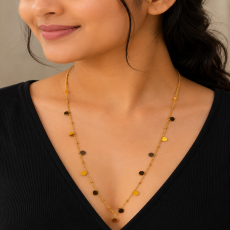 Multicolor Disc Charm Long Necklace