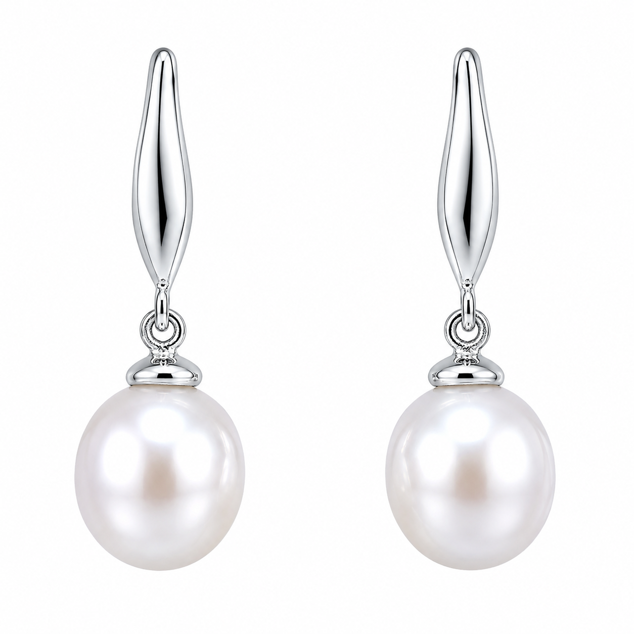 Elegant White Pearl Drop Earrings