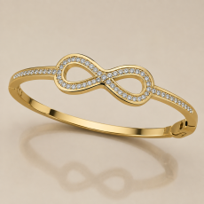 Infinity Crystal Gold Bangle