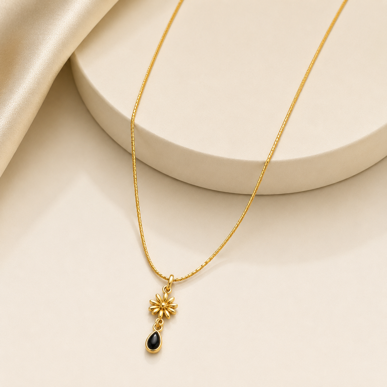 Midnight Bloom Pendant Necklace