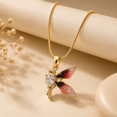 Rosewing Hummingbird Crystal Necklace