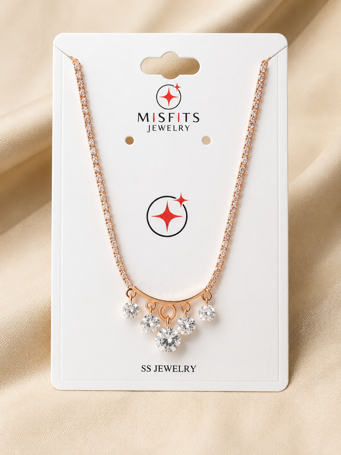 Aurelia Five Crystal Drop Tennis Necklace
