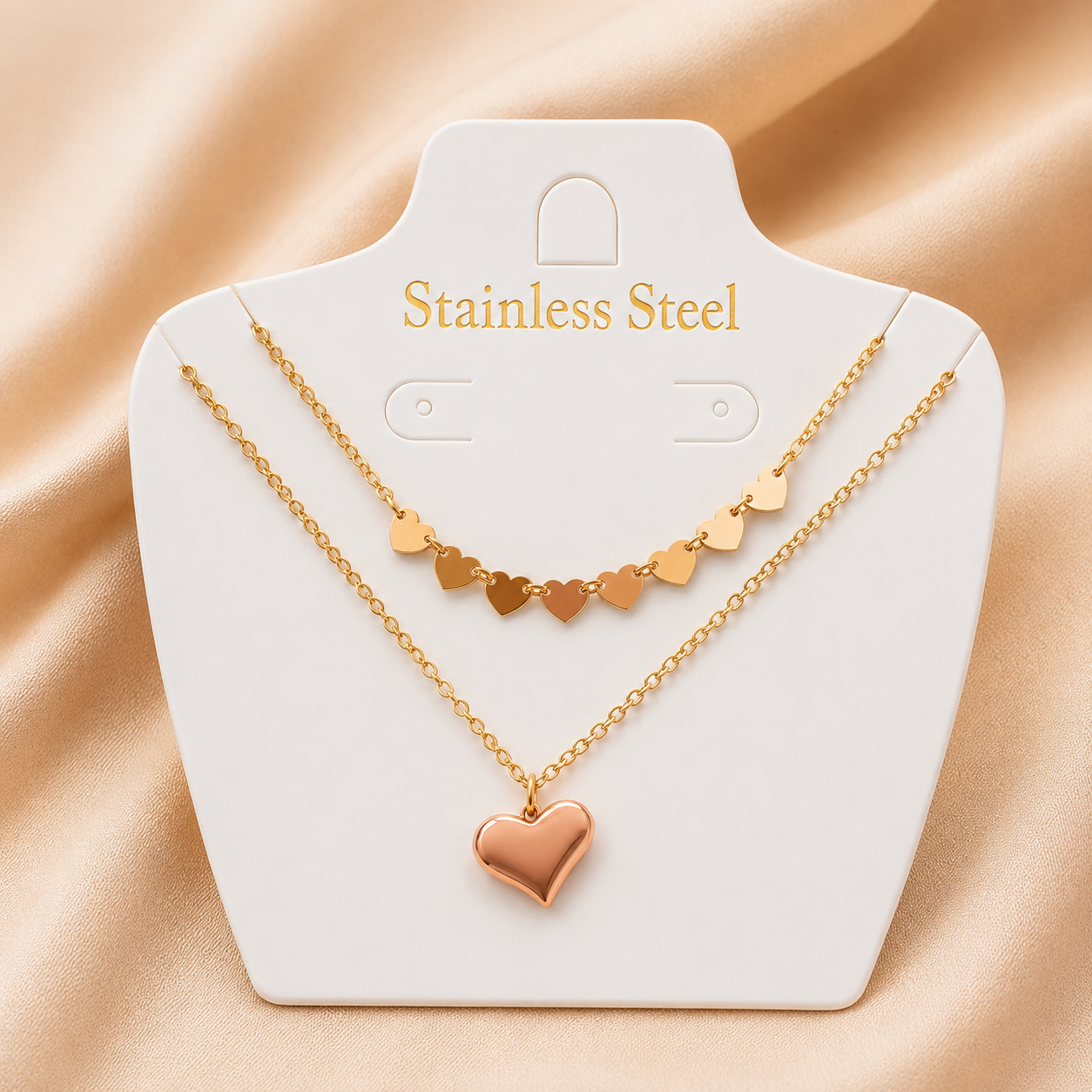 Everlove Layered Heart Charm Necklace