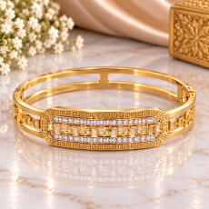 Regal Geo-Link Crystal Cuff Bracelet
