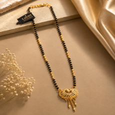 Traditional Long Black Bead Filigree Mangalsutra