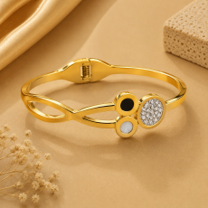 Golden Trio Circle Crystal Infinity Bracelet