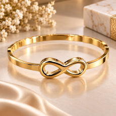 Golden Forever Infinity Bangle Bracelet