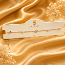 Rose-Gold Clover Double-Chain Bracelet
