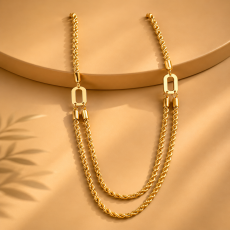 Geometric Double-Layer Rope Chain Necklace