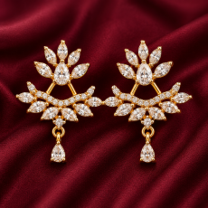 Crystal Floral Vine Gold-Tone Drop Earrings