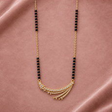 Modern CZ Layered Sweep Gold Mangalsutra