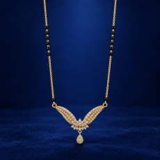 Royal V-Chevron CZ Gold Mangalsutra