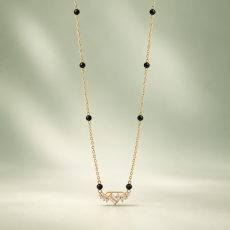 Contemporary Geometric Baguette CZ Gold Mangalsutra