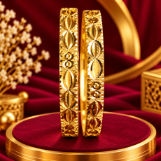 Gold-Tone Eye Motif Bangles