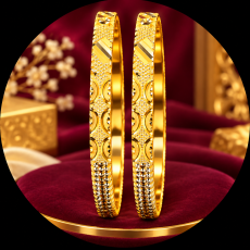Textured Geometric Gold-Tone Bangles