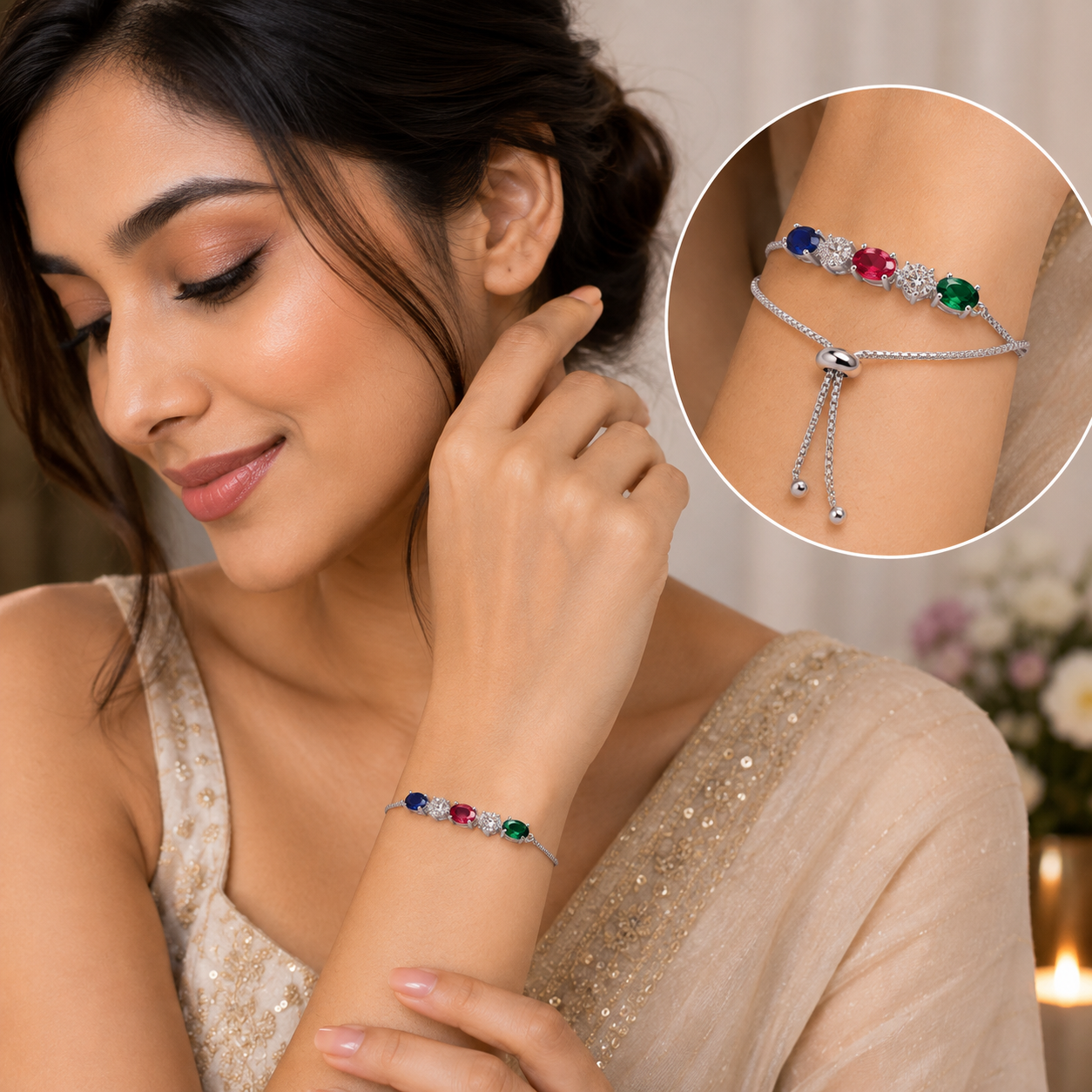 Navya Sparkling CZ Designer Bracelet Bangle