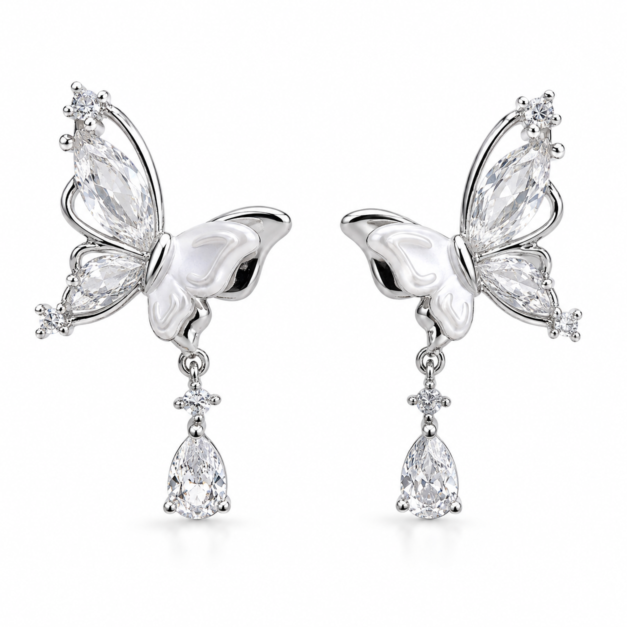 Kriti Ruby CZ Floral Stud Earrings