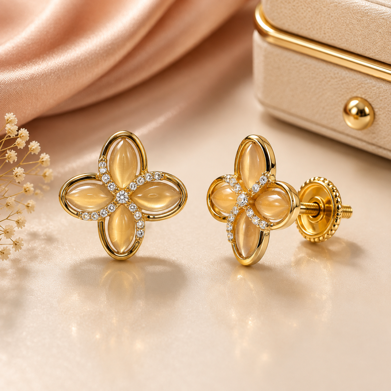 Suman Floral Wreath CZ Earrings