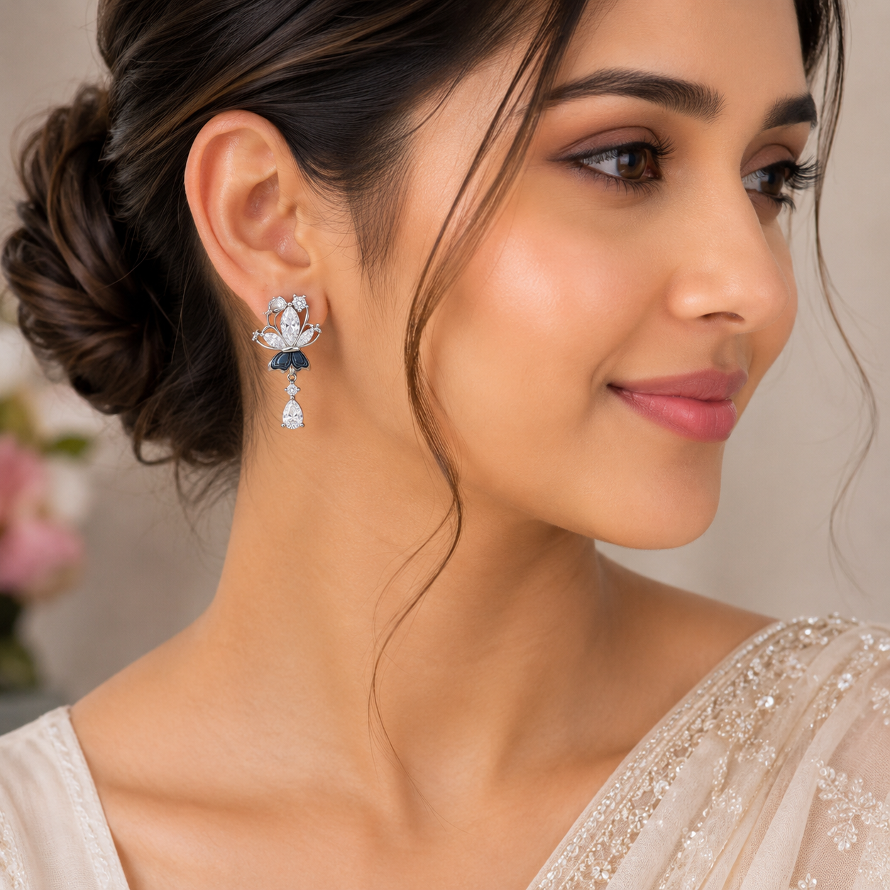 Aastha Golden Lotus Stud Earrings